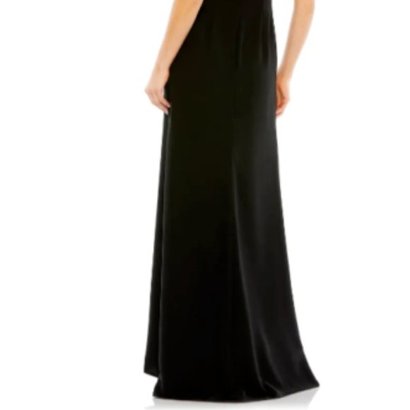 MAC DUGGAL CUTOUT EMBELLISHED COLUMN BLACK GOWN sz 8 - Picture 6 of 6